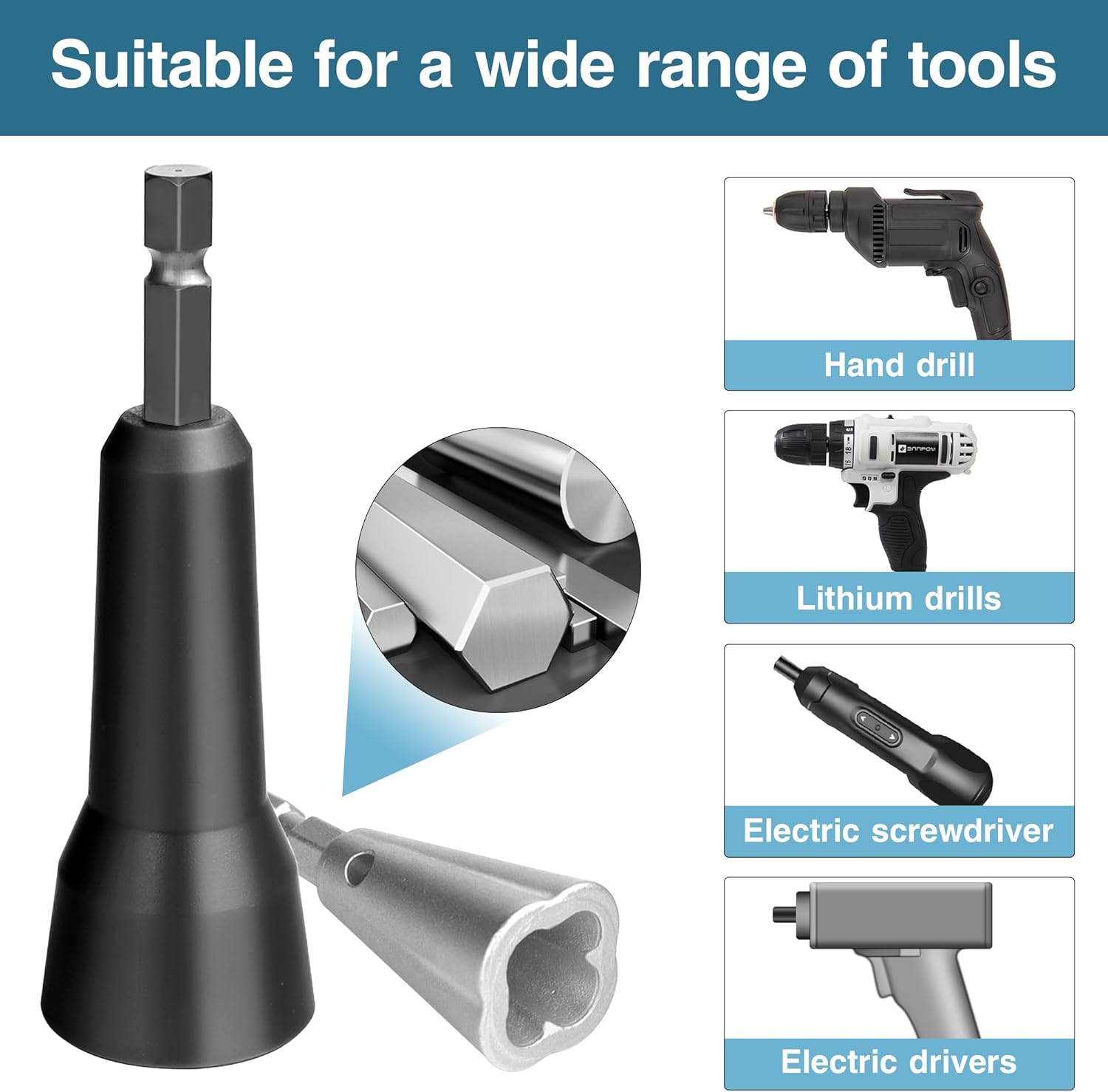 Wire Nut Twister,Wire Twisting Tool,Wire Nut Twiter for Drill,Spin Twist Wire Connector Socket,Wire Connector Driver with 1/4" Chuck,Wire Stripping and Twisting Tool