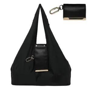 Ins-inspired Keychain Organizer Nylon Shopping Bag Large Capacity Portable Handbag Eco-Friendly Shoulder Bag