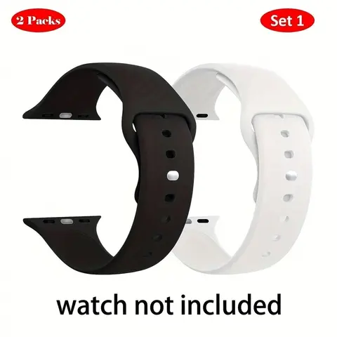 Compatible Apple Watch Band Women Men Se Ultra 2 40mm 44mm 46mm Durable Silicone Sport Strap Smartwatch Strap Series 1-11 Iwatch Accessories Smart Watch Straps Wearable Accessory (Band Only)
