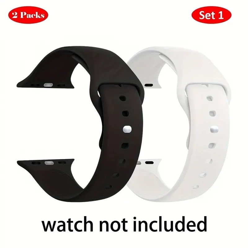 Compatible Apple Watch Band Women Men Se Ultra 2 40mm 44mm 46mm Durable Silicone Sport Strap Smartwatch Strap Series 1-11 Iwatch Accessories Smart Watch Straps Wearable Accessory (Band Only)