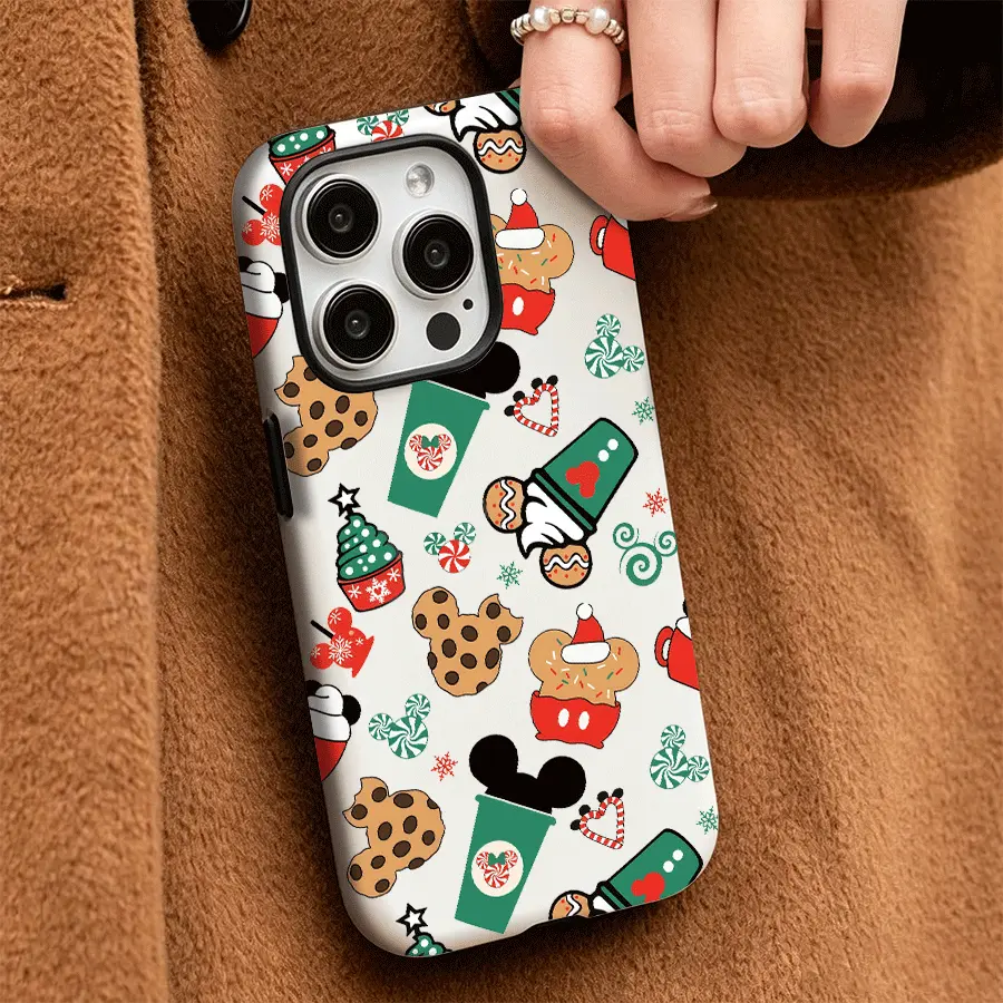 Aesthetic Mickey Christmas Magic Phone Case Cover for iPhone 11/12/13/14/15 Pro/16 Pro Max/17 Pro Max - Shockproof Mobile Phone Accessories with Precise Craftsmanship, Tight Fit, Comprehensive Protection
