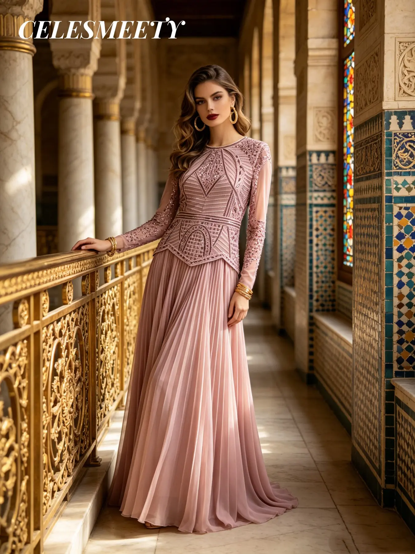 Celesmeety Women's Sequin Long Dress, Elegant Evening Gown, Casual Party Wear, Graduation Ceremony, All Seasons, Slim-Fitting