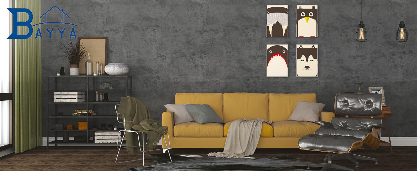 Concrete Wallpaper Cement Contact Paper Dark Grey Wallpaper Peel Stick Countertops 15.75" x 118.11" 3D Rustic Industrial Style Waterproof Removable Self Vinyl Film for