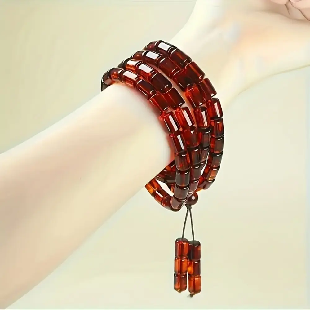 Baltic amber necklace, adjustable cylindrical pendant and rope, suitable for casual wear, wedding - durable