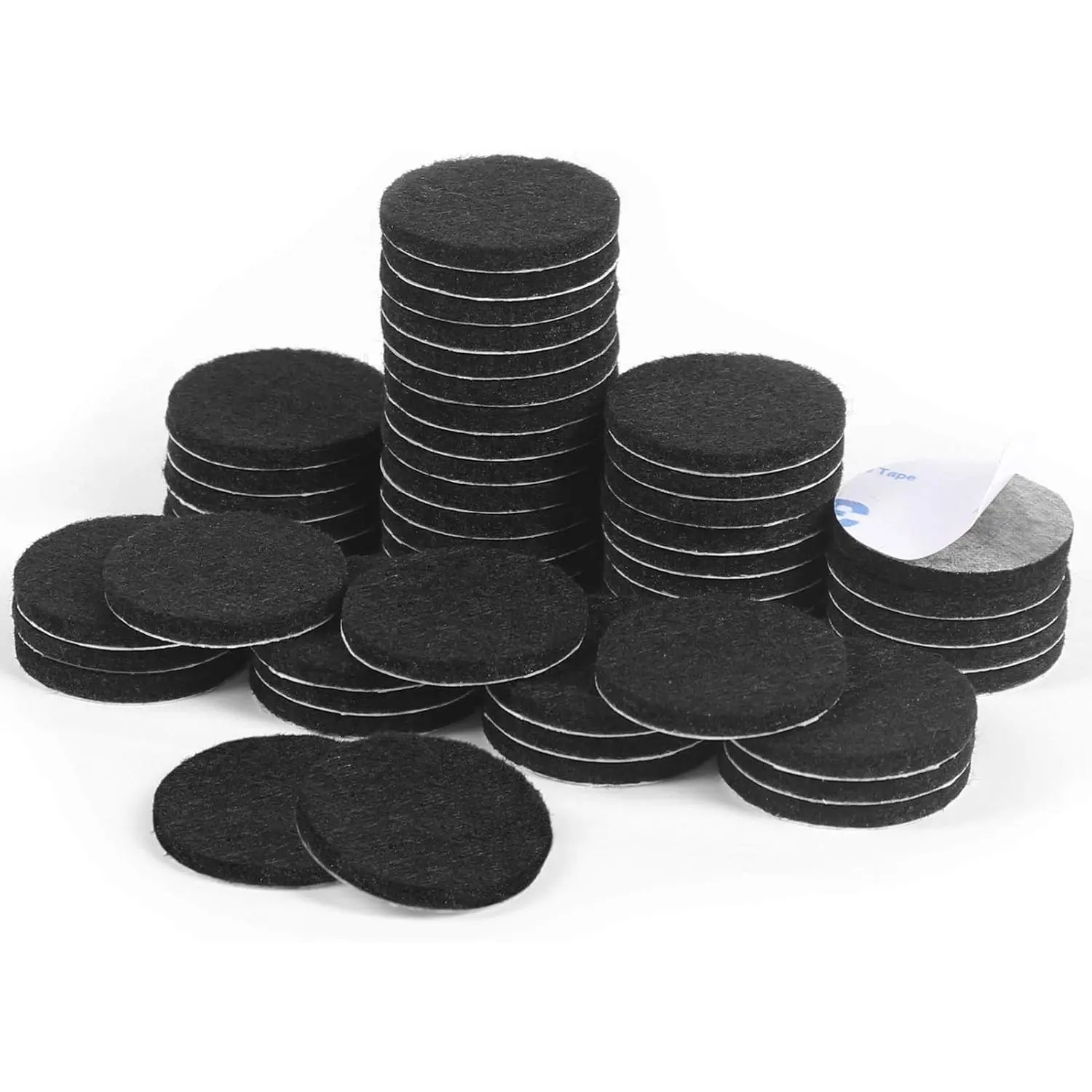 Felt Pads,50 Pieces Furniture Pads Self Adhesive Round Furniture  Protectors for Hardwood & Laminate Flooring(Black)