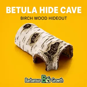 Realistic Birch Wood Hideout Cave for Reptiles, Turtle Gecko Lizard Pet Snake Sunning Platform, Vivarium Decorative Habitat Accessory