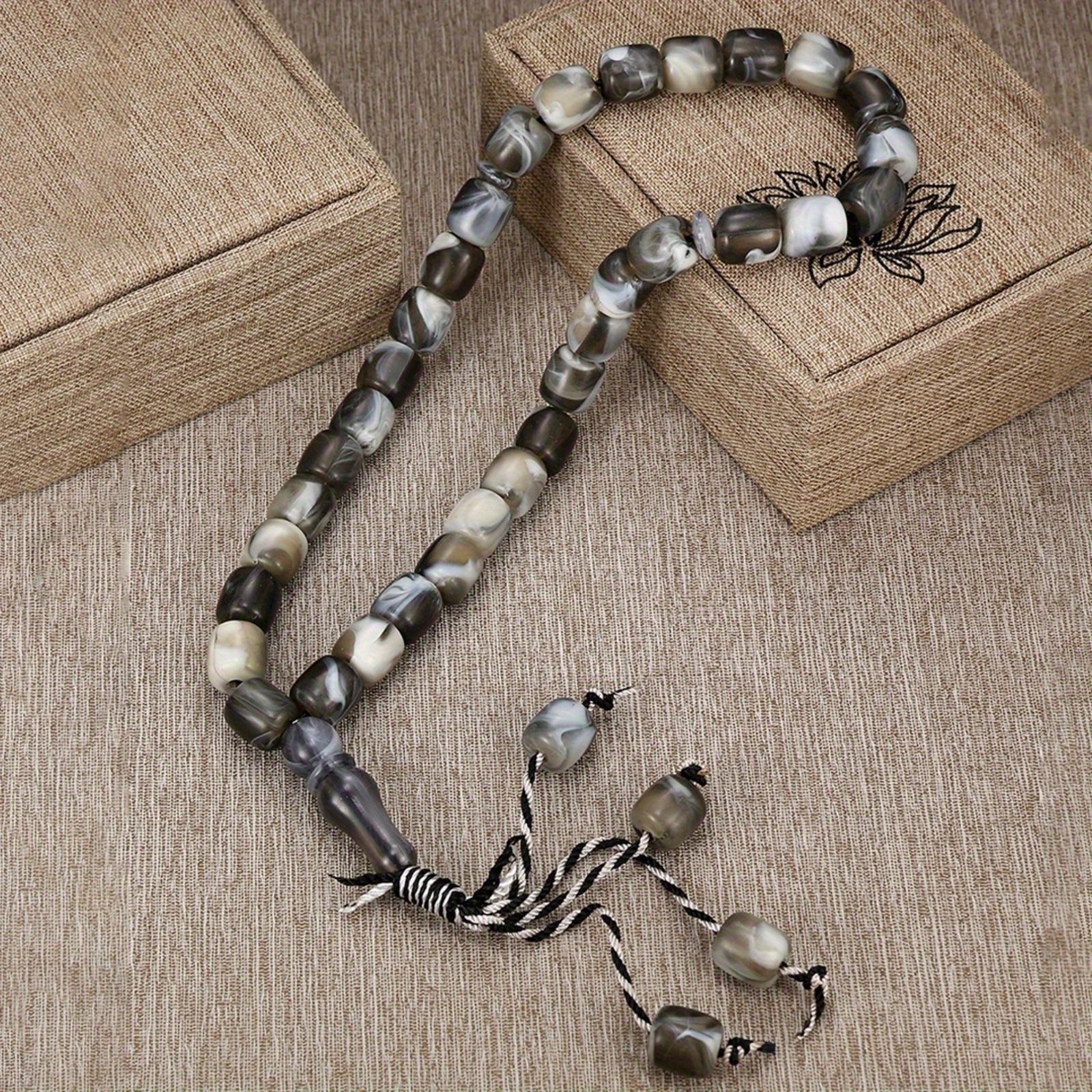 33 Round Acrylic Beads, Hand Knotted Hand-held Prayer Beads, Bracelet, Ramadan Prayer Supplies Accessories