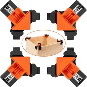 4 Pack Angle Clamp - Single Handle 90° Corner Clamp, Clamps for Woodworking Adjustable Swing Jaw - Woodworking Tools Photo Frame Vise Holder