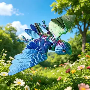 3D Printed Phoenix Figurine, Artistic Animal Sculpture, Detailed Wings, Unique Desktop Decoration, Perfect Gift for Friends and Family