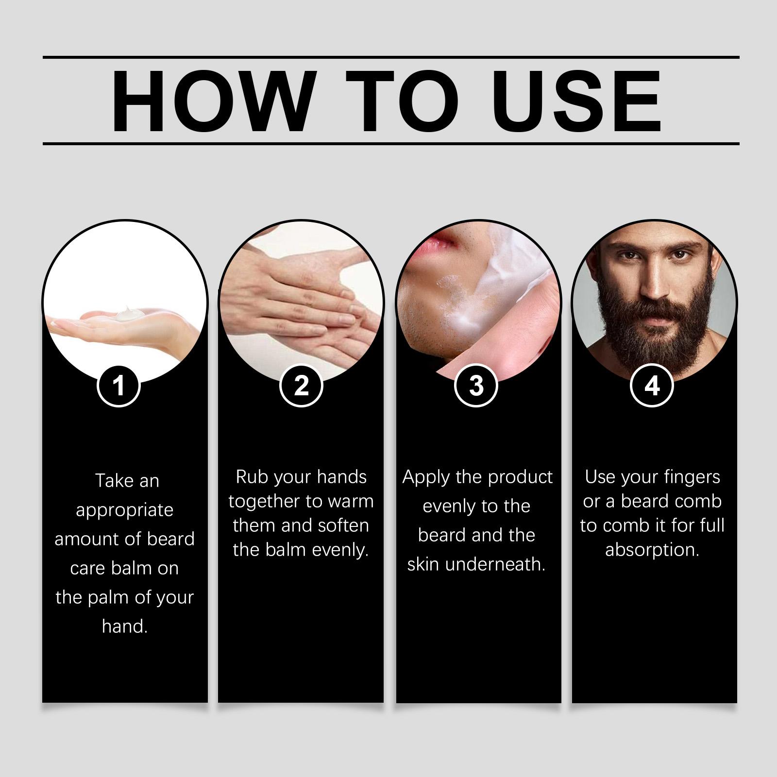 Beard Balm:Powerful Growth Balm, Beard Stimulating Balm, Moisturizes & Strengthens Beard, 100 Ml / 3.5 Oz Hair Care