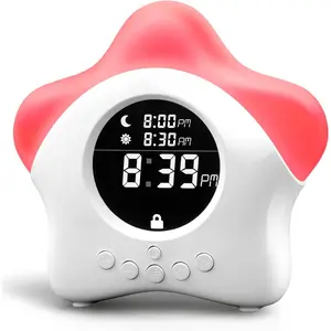 Kids Toddler Sleep Trainer Clock with Night Light & Alarm