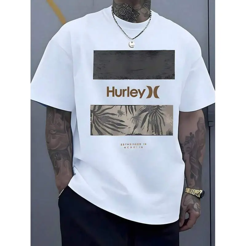 Hurley Men's Shirt Graphic T Shirt Casual Men Clothing Comfortable Mens Clothes Size S-XXXL