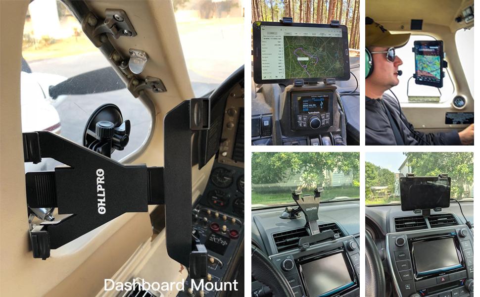 OHLPRO Dashboard Tablet Holder for Car, iPad Car Holder Suction Cup Mount Compatible with 7"-13" Tablets, Truck Windshield Vent with Flexible Arm Clip, Sturdy Adjustable Design, 360° Rotation, Black