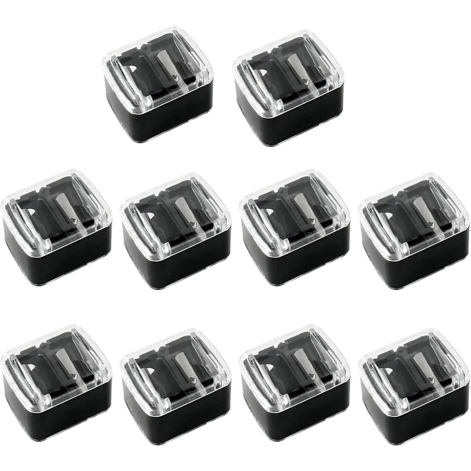 Cinonyce 10 Pack -Pencil Sharpener, Black