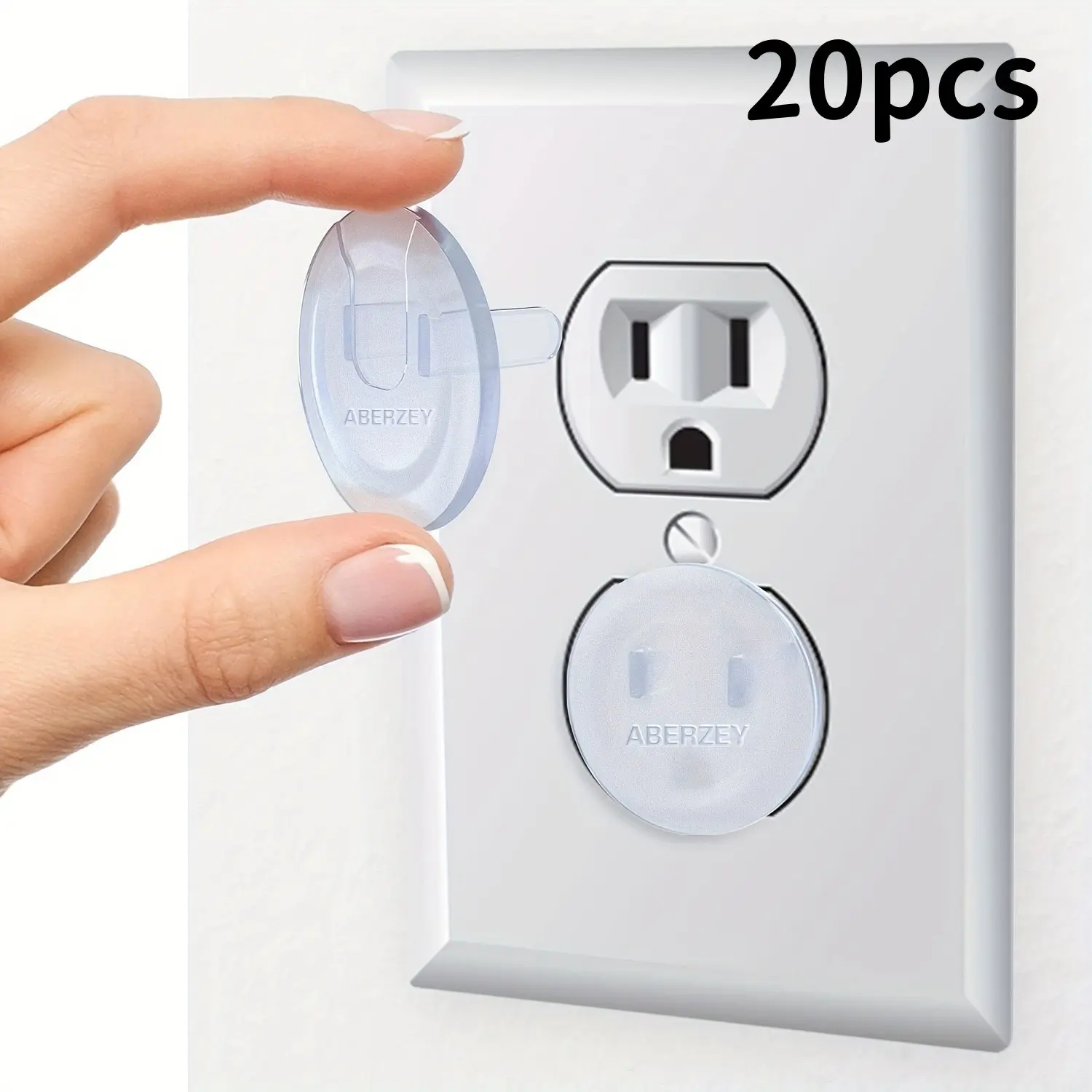 20pcs Baby Safety Plug Covers, Hidden Handle Square Shape Socket Guards, Childproof Electrical Outlets, Essential Gift for Holidays