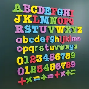 50pcs Education Enlightenment Magnetic Stickers/Alphanumeric Colored Refrigerator Stickers/ Puzzle Numerical Alphabet Toys/Christmas/Halloween Gifts/Color Random