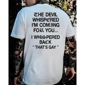 The Devil Whispered I’m Coming For You Get In Line T-Shirt & Hoodie, Dark Humor Quote Hoodie |   Gothic Sarcastic Sweatshirt