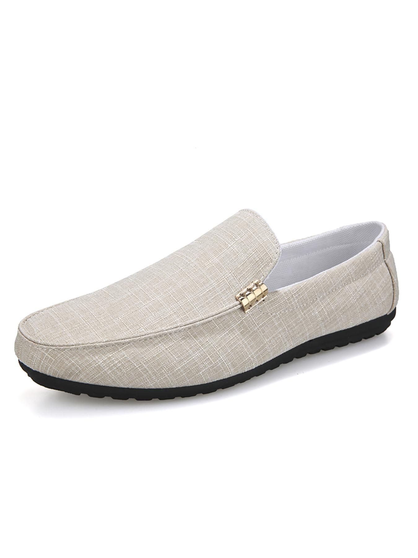 Men's Minimalist Plain Color Canvas Flat Shoes, Casual Low Top Slip-on Shoes for Men, Men's Workout Flat Shoes for Commuting, Daily Life