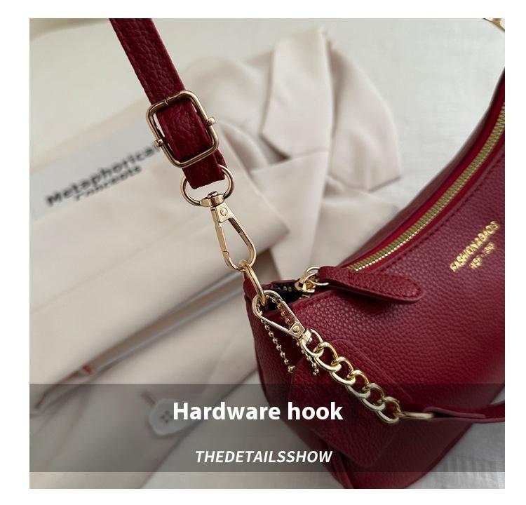 Women's Solid Color Chain Strap Bag, Fashionable Shoulder Bag for Daily Used, Casual Trendy Versatile High-quality Daily Commuting Bag, Girl Fashionable Shopping Bag SpringStatements