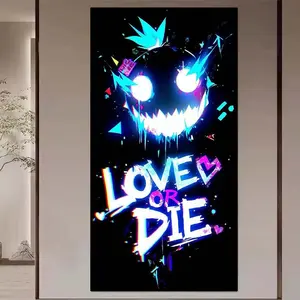 1 set of DIY diamond painting kit, 5D diamond art kit, DIY decor with smiley faces, text, colorful mosaics, diamond art, DIY art home decoration, suitable for Christmas.