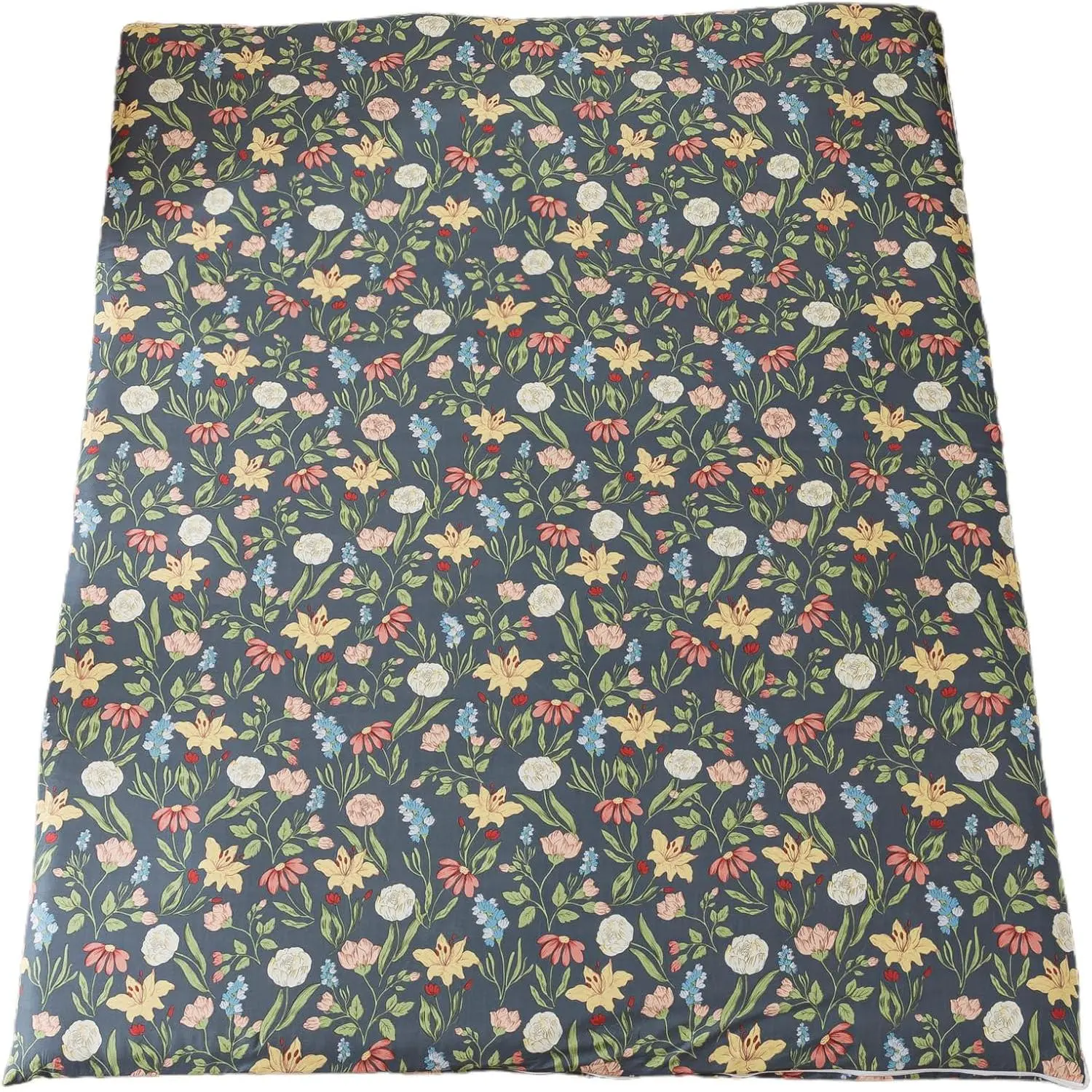 100% Cotton Futon Cover for Japanese Futon Floor Mattress with Zipper Twin Full Queen Machine Washable Super Soft (Garden, Full)