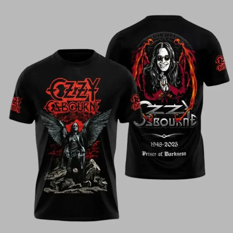 Ozzy Osbourne Prince Of Darkness 1948-2025 Men's Jersey, Black Sabbath 2026 3D Round neck Jersey, 90s Records Rock Jersey, Heavy Metal Rock Band Shirt, Oversized Vintage Jersey, Heavy Metal Merch, Gift for Rock Fans
