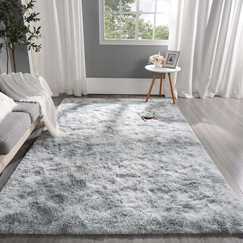 Solid Color Fuzzy Rug,  Rectangle Non-slip Soft Tuff Tufted Bedroom Carpet, Winter Warm Floor Mat for Home Living Room Decor, Fall Decor, Valentine's Day Gift