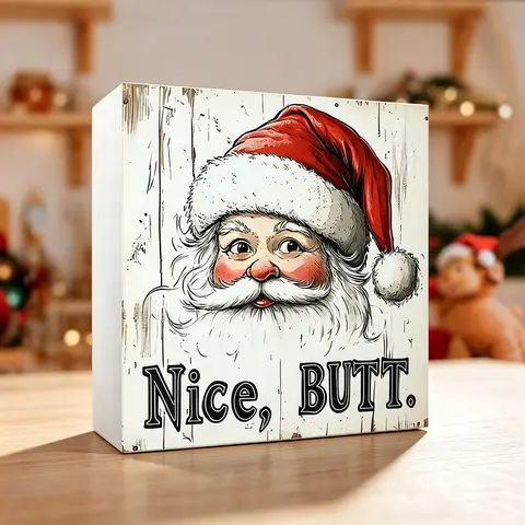 Merry Christmas Santa Claus Nice, Butt, Foam PVC Desktop Ornament, Home Decor, Festive Home Decoration, Party Decorations Supplies, Art Craft Ornament, Party Decorations Supplies, Holiday Accessory