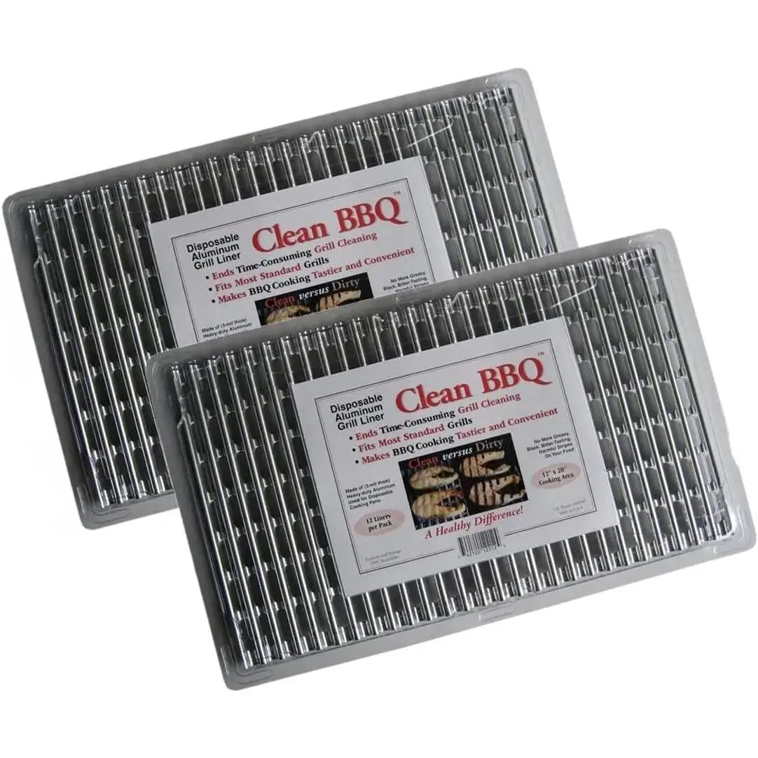 Sturdy Portable Disposable Aluminum Grill Liners, 24-Sheet Grill Toppers Set, Oven-Safe Home Supplies Accessory