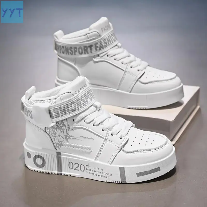 YYT1  Men's-top Fashion Sneakers - Casual Lace-up Sneakers, Solid PU Upper, Breathable PU Lining, Wear-resistant Rubber Outsole, Comfortable Insole