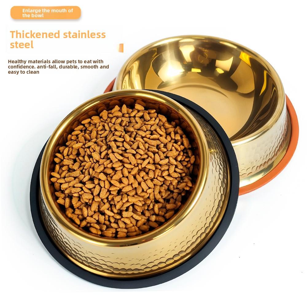 304 Stainless Steel Heavy Duty Pet Bowl, 1 Count Anti-spill Dog Food & Water Bowl, Rustproof BPA-Free Pet Feeding Bowl with Rubber Base, Pet Supplies & Accessories for Dogs & Cats