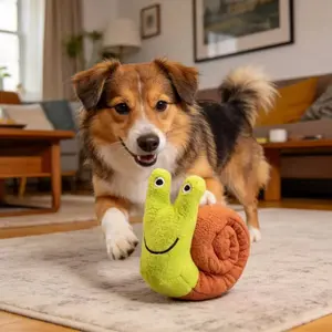 Pet Dog Sound Toy Snail Roll Toy, Scented Interactive Training Treat Toy, Smart Puzzle with Five Hidden Food Holes, Soft Material Protects Teeth