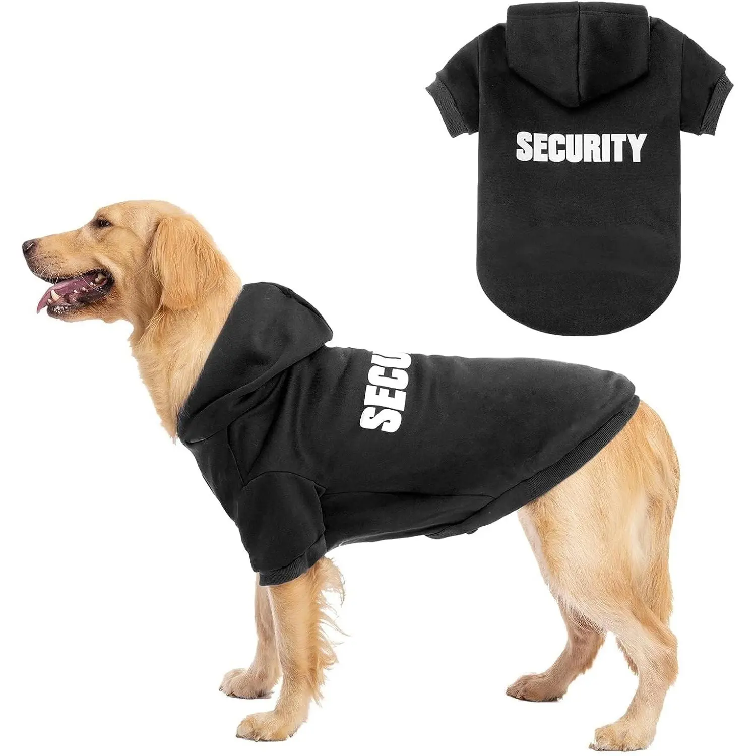 Security Dog Hoodies Puppy Sweater Cold Weather Dog Coats Soft Brushed Fleece Pet Clothes Hooded Sweatshirt for Dog Cat