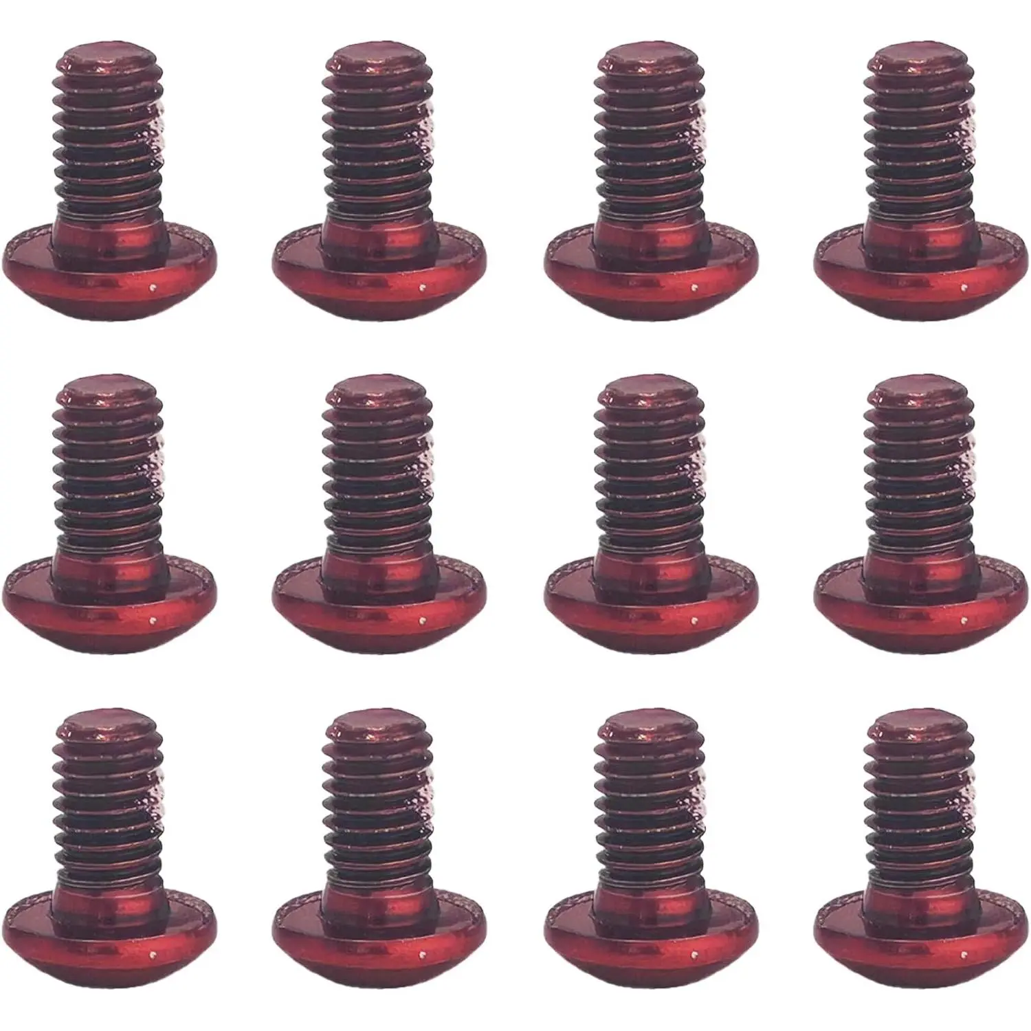12 count M5x10mm Alloy Steel MTB Disc  Rotor ,   Disc Screw, Rotor Screws for Mountain & Road Bikes, (Red)