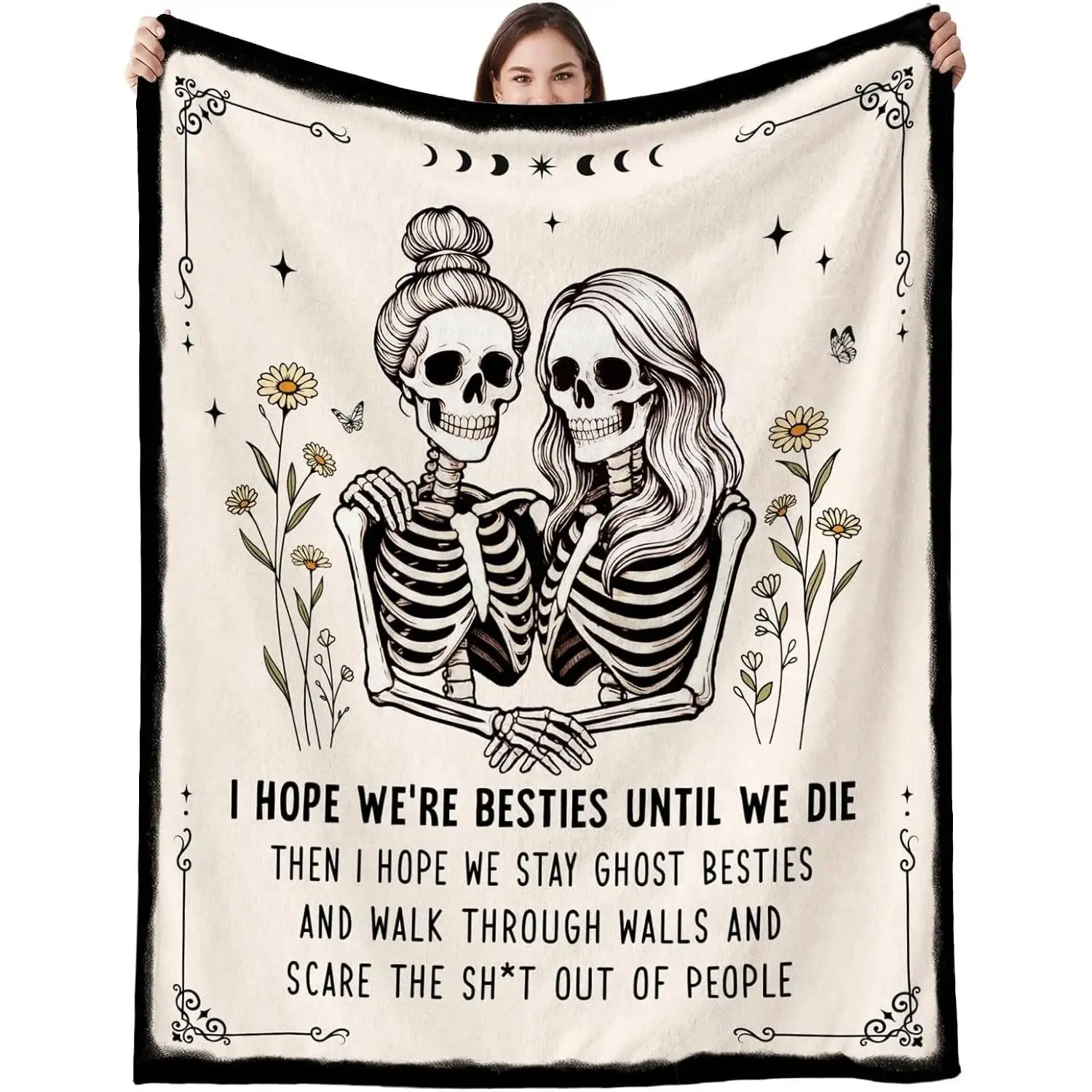 Bestie Gifts for Women, Flannel Soft Best Friend Throw Blankets, Friendship Blanket Decor, Best Friend Christmas Birthday Gifts for Women, Quince Bedding