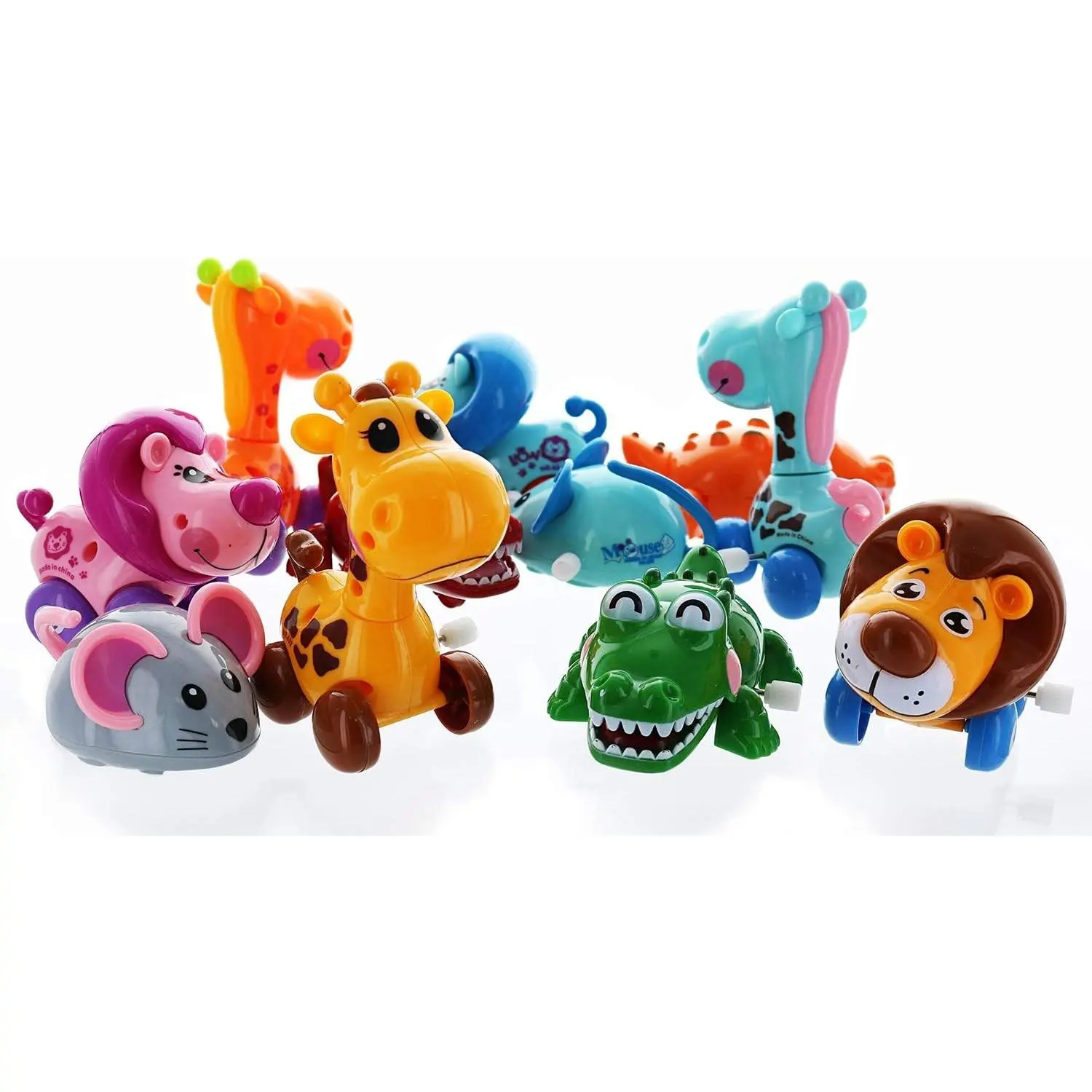 12 Pieces 3” - 4” Assorted Zoo Animal Wind Up Toys for Kids Party Favors - Perfect Playing Size for age 3 – 10