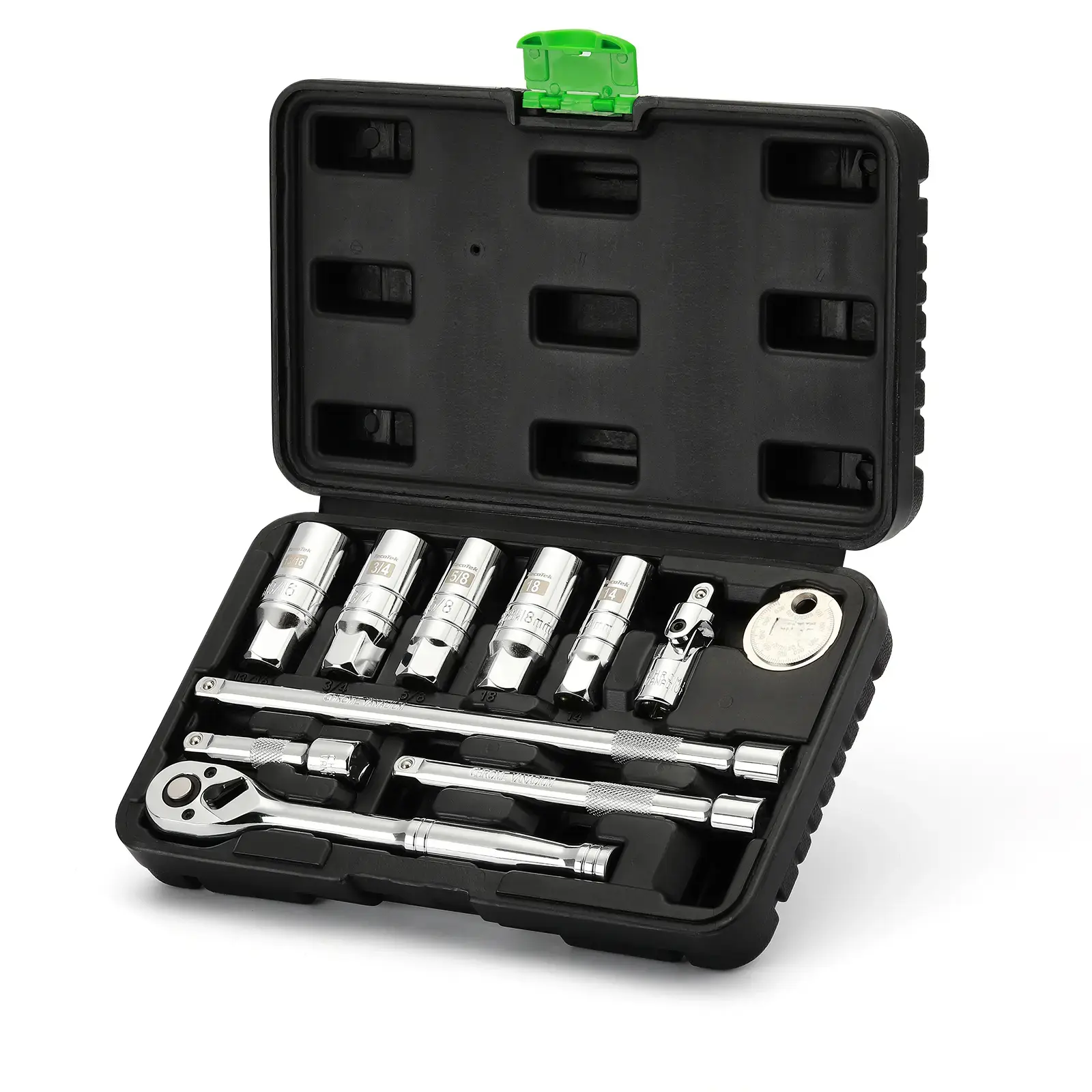 11-Piece Spark Plug Socket Set with 3/8" Drive Ratchet Handle, Spark Plug Gapper, Universal Joint and Extension Bar, 5/8", 3/4", 13/16", 14mm, 18mm, CR-V Sockets with Rubber Retaining Rings # fathersdaygift