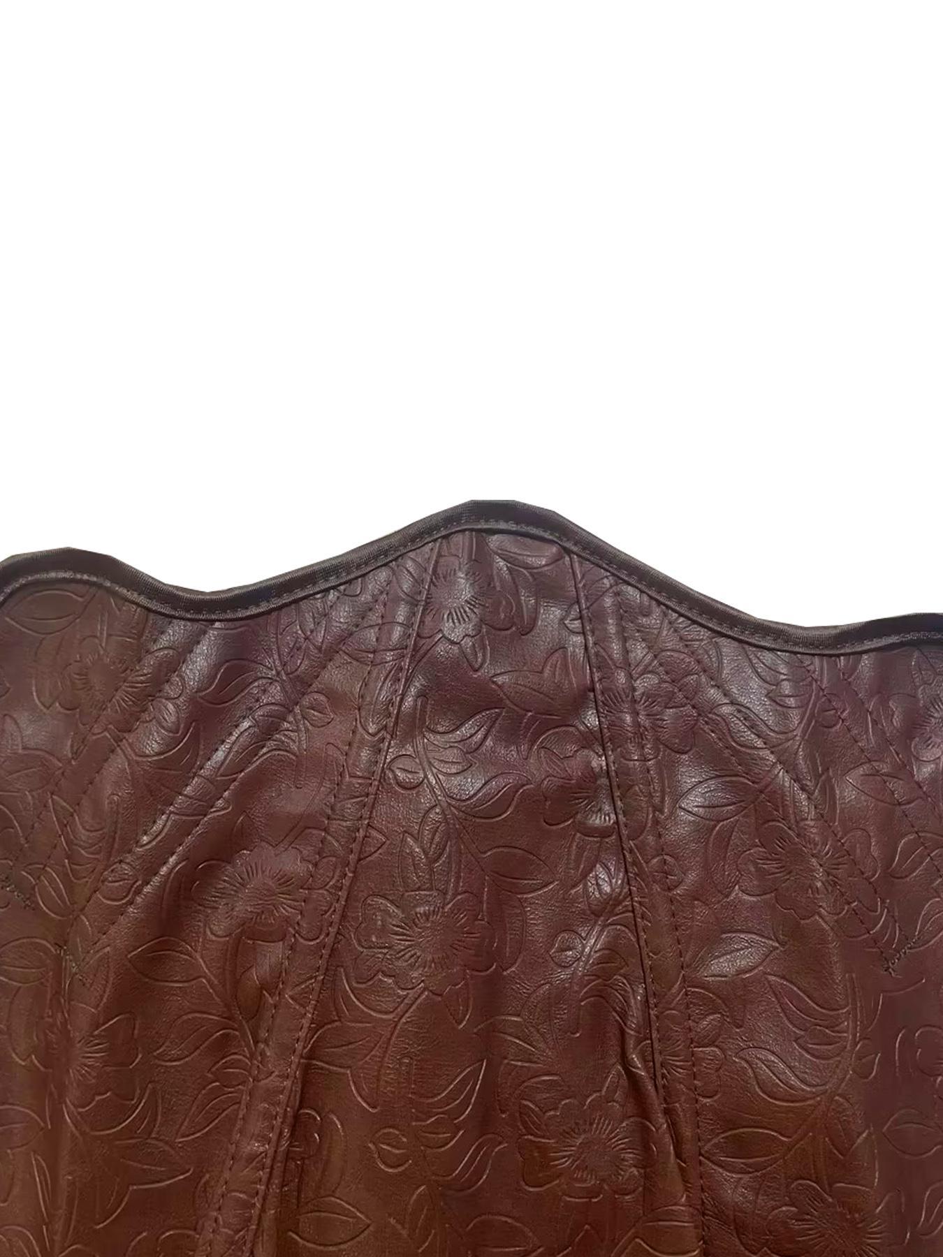 26 Valentine's Day Women's Solid Lace Up Grommet Eyelet Corset Cropped Tube Top, Elegant Fashion Strapless PU Leather Top for Daily Outdoor Wear, Ladies Clothes for All Seasons