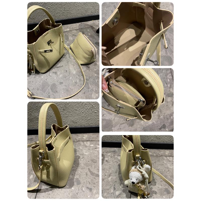 Minimalist Soft Leather Bucket Bag Women's 2026 Kelly Texture Original Design Hand-held Shoulder Crossbody