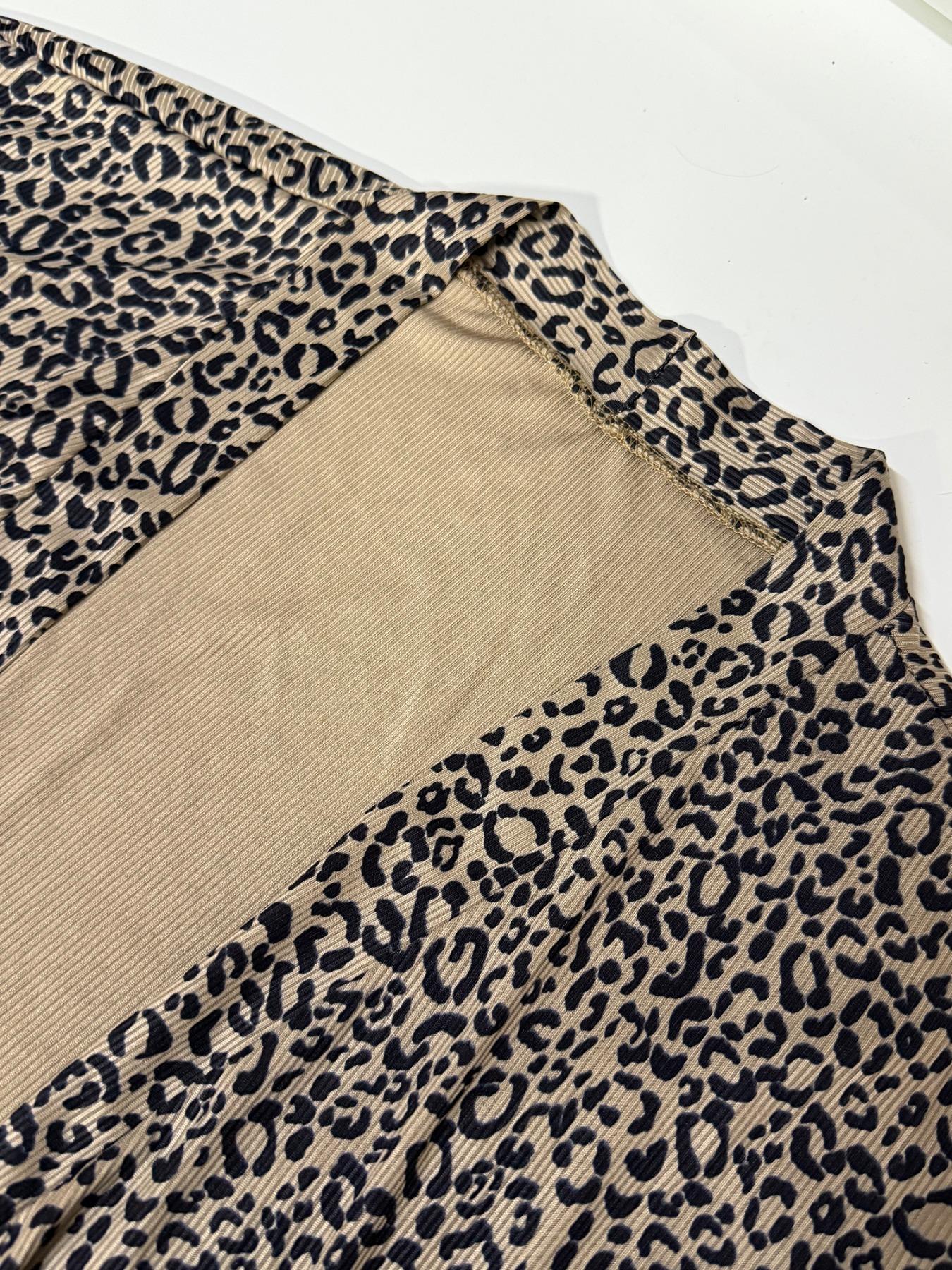 Leopard Print Knit Pleated Belt Jacket Cami Shorts Set, Casual Home Wear Three-Piece, Stylish Women's Clothing Collection