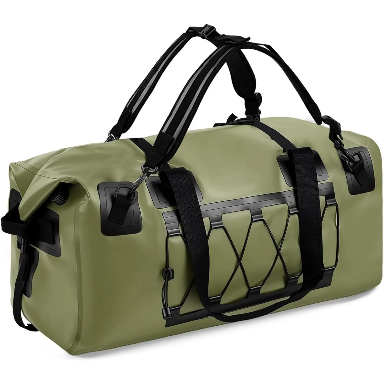 Waterproof Duffel Bag, 70L Large Motorcycle Dry Backpack, Heavy-Duty Roll Top Waterproof Luggage Duffle Bags with Straps & Handles, Waterproof Gear Bag  Kayaking, Rafting, Camping, Motorcycle