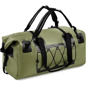 Waterproof Duffel Bag, 70L Large Motorcycle Dry Backpack, Heavy-Duty Roll Top Waterproof Luggage Duffle Bags with Straps & Handles, Waterproof Gear Bag  Kayaking, Rafting, Camping, Motorcycle