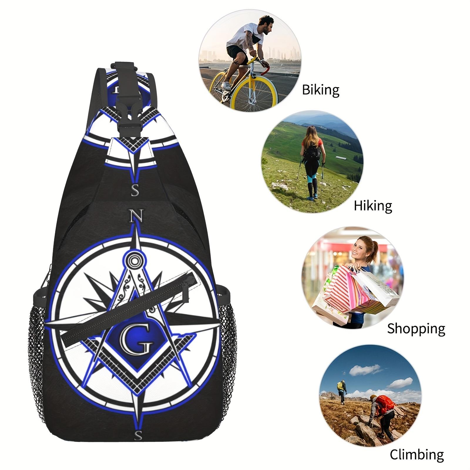 Crossbody Chest  Hiking Master Masonic Shoulder  Folding Large Capacity Fashion Durable Can Be Used For Shopping, Work, Leisure Travel Beach  Fishing  Travel Accessories Must Have  For School Back Christmas Gifts bag backpack