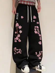 Wide Leg Street Style Pants, Dual Waist Fake Two-Piece Long Pants, Fashionable Trendy Design, Comfortable Wear, Ideal for Casual