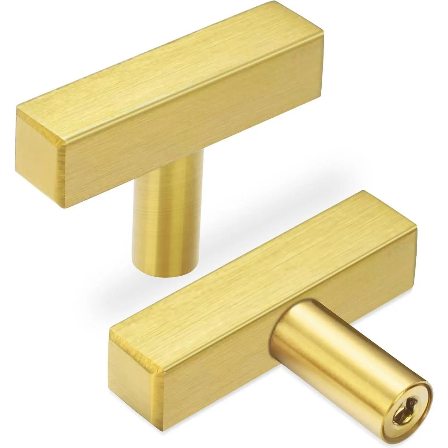 30 Pack Brushed Brass Kitchen Cabinet Knobs, 2" Length Drawer Pulls | Stainless Steel Cabinet Handles 2" Length, Single Hole  Drawer Knobs for Cabinets and Drawers, Cabinet Hardware Pulls