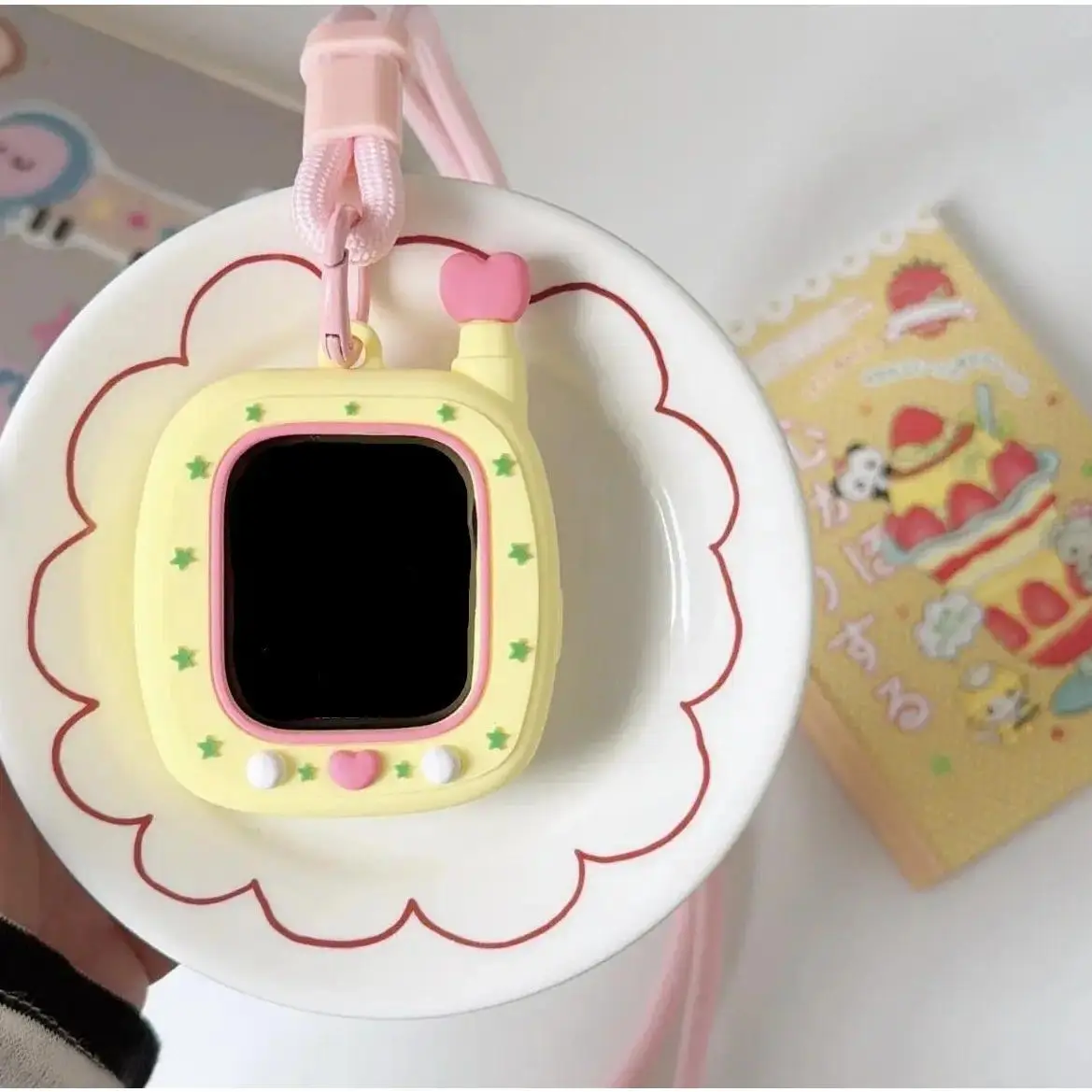 Cute Cartoon Pager-Shaped Full Coverage Soft Shell Watch Accessory, Full Cover Protective Wearable for All Smartwatch Series, Everyday Wear Fashion Accessory (Watch Not Included)