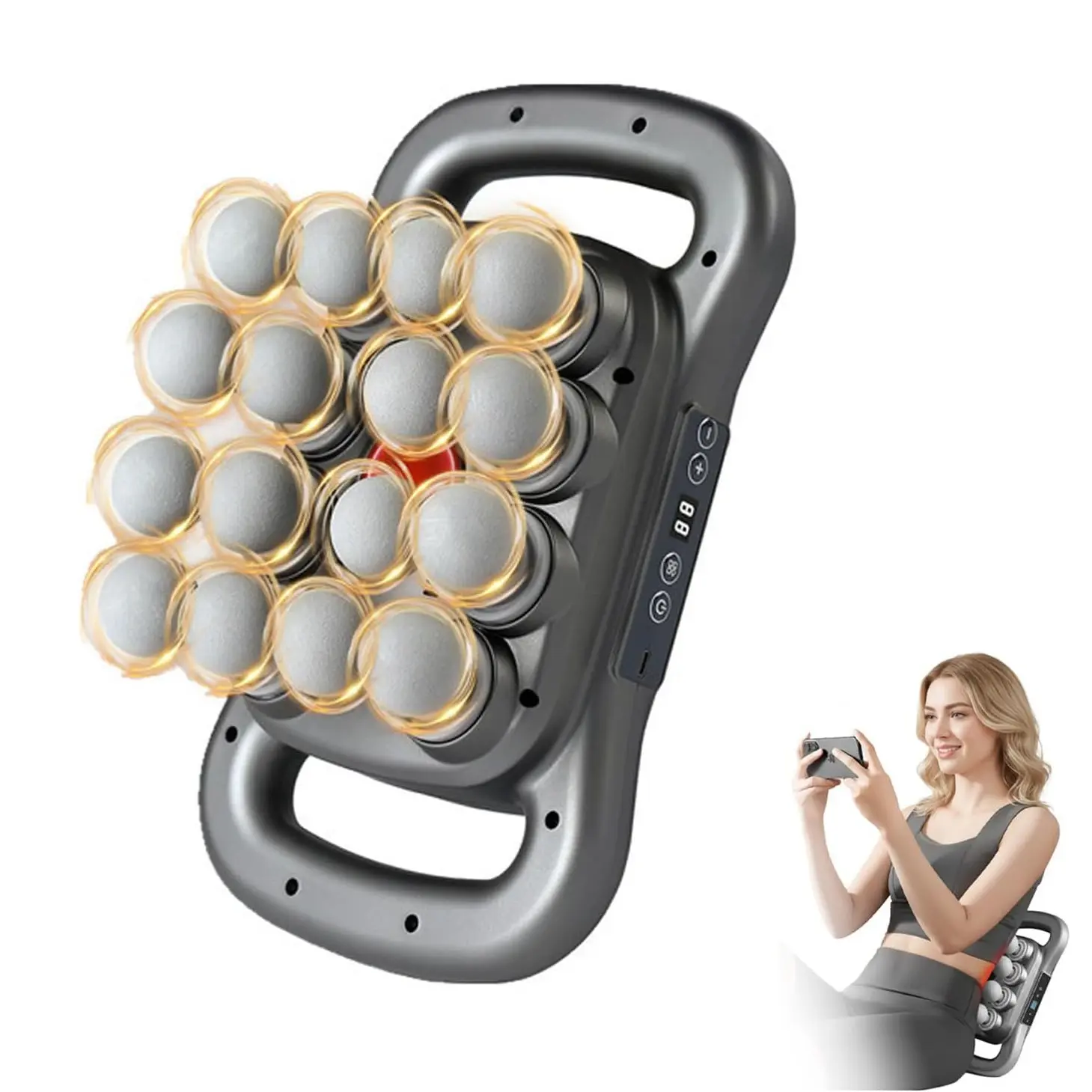 16 Multi-Head Electric Muscle Massager Set, Body Care Machine, 9 Modes & 9 Vibration Levels Low Noise Portable Rechargeable Device, Full Body Soothing for Back Shoulder Leg Foot, Ideal for Athletes Office Workers Post Workout Self Care Portable Massagers