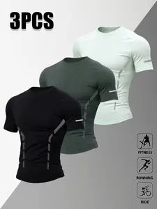Men's Summer Lightweight Casual Sporty Raglan Sleeve Top, Simple Fashion Tight Fit T-Shirt, Comfortable and Stylish Apparel