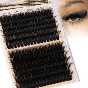260D Lash Clusters with Bottom Lashes 8mm-25mm Mixed Lengths Mink Cluster Lashes Thick Individual Cluster Eyelash Extensions DIY Salon Look Dramatic Full Look Eyelash Clusters