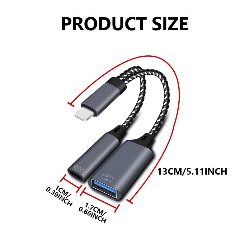 2-in -1 OTG multi-function adapter, suitable for ios and Android, one-in-two interface, multi-function adapter